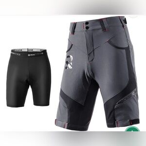 ROCKBROS Gray Men's Cycling Shorts 4D Size 4XL Padded Compression Shorts NWT
